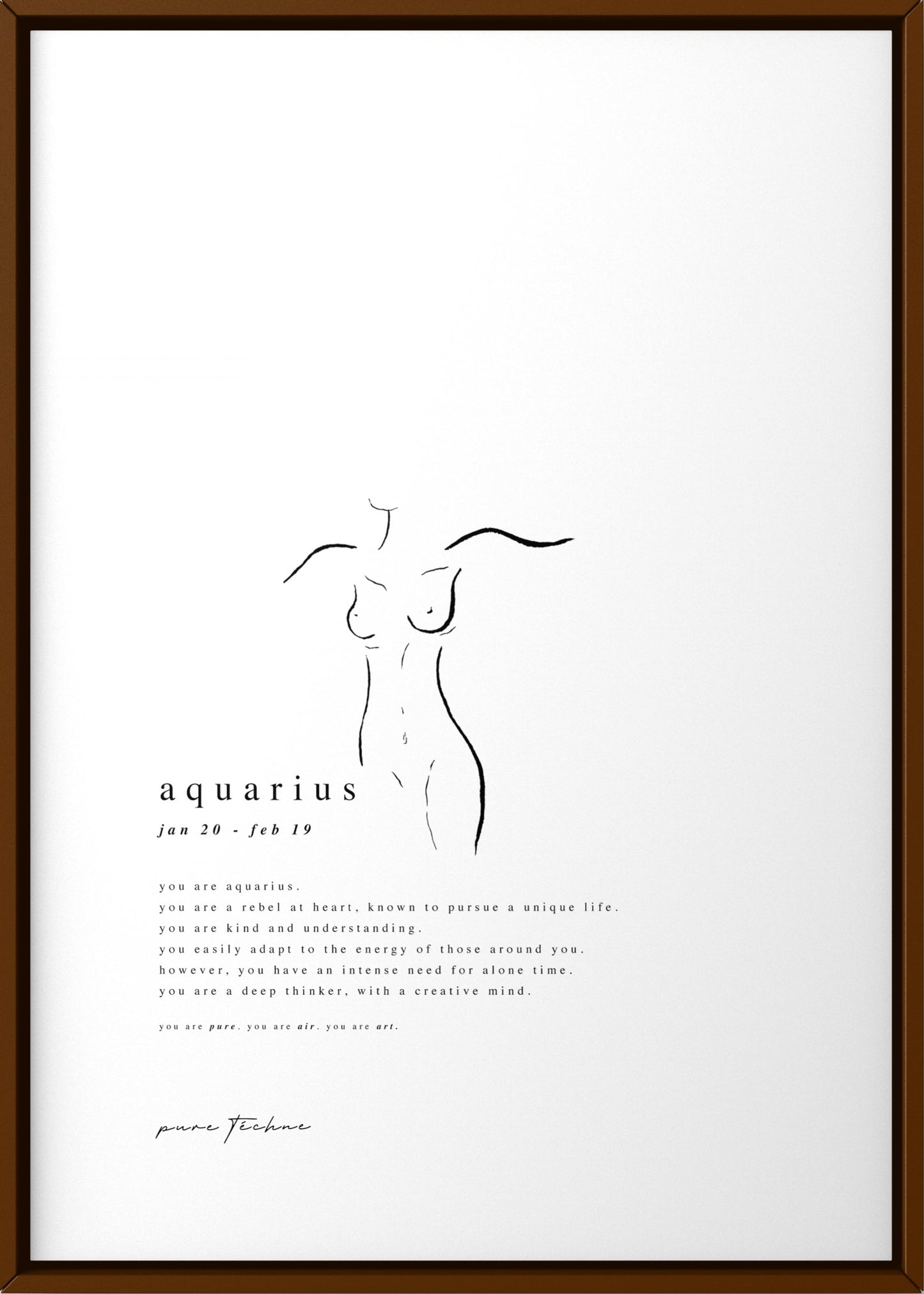 aqaurius zodiac print with naked body