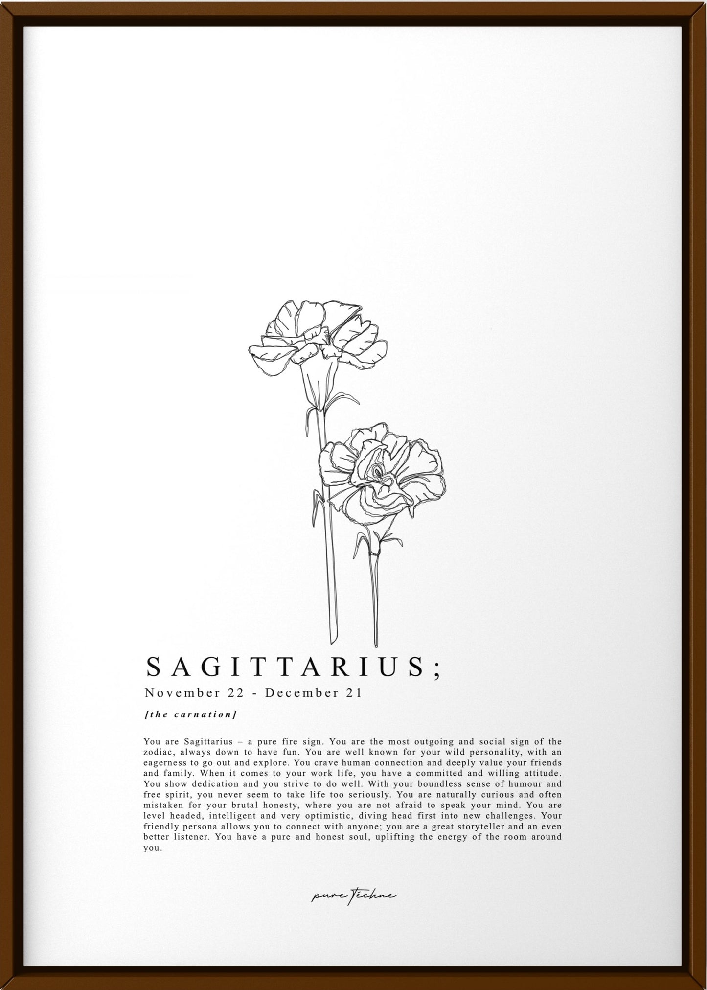Sagittarius - 'Blooms' Zodiac Print