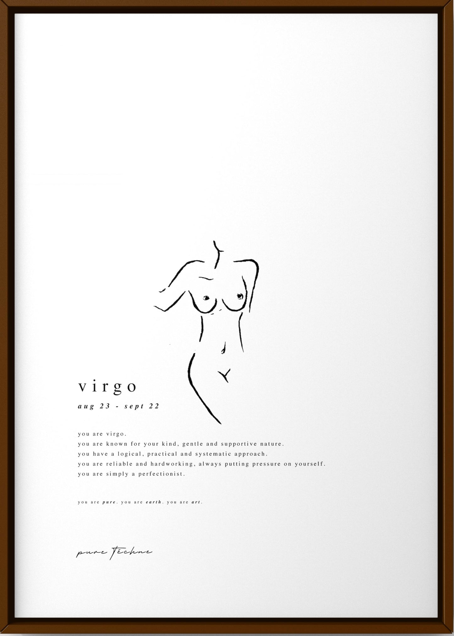 Virgo - 'Naked' Zodiac Print