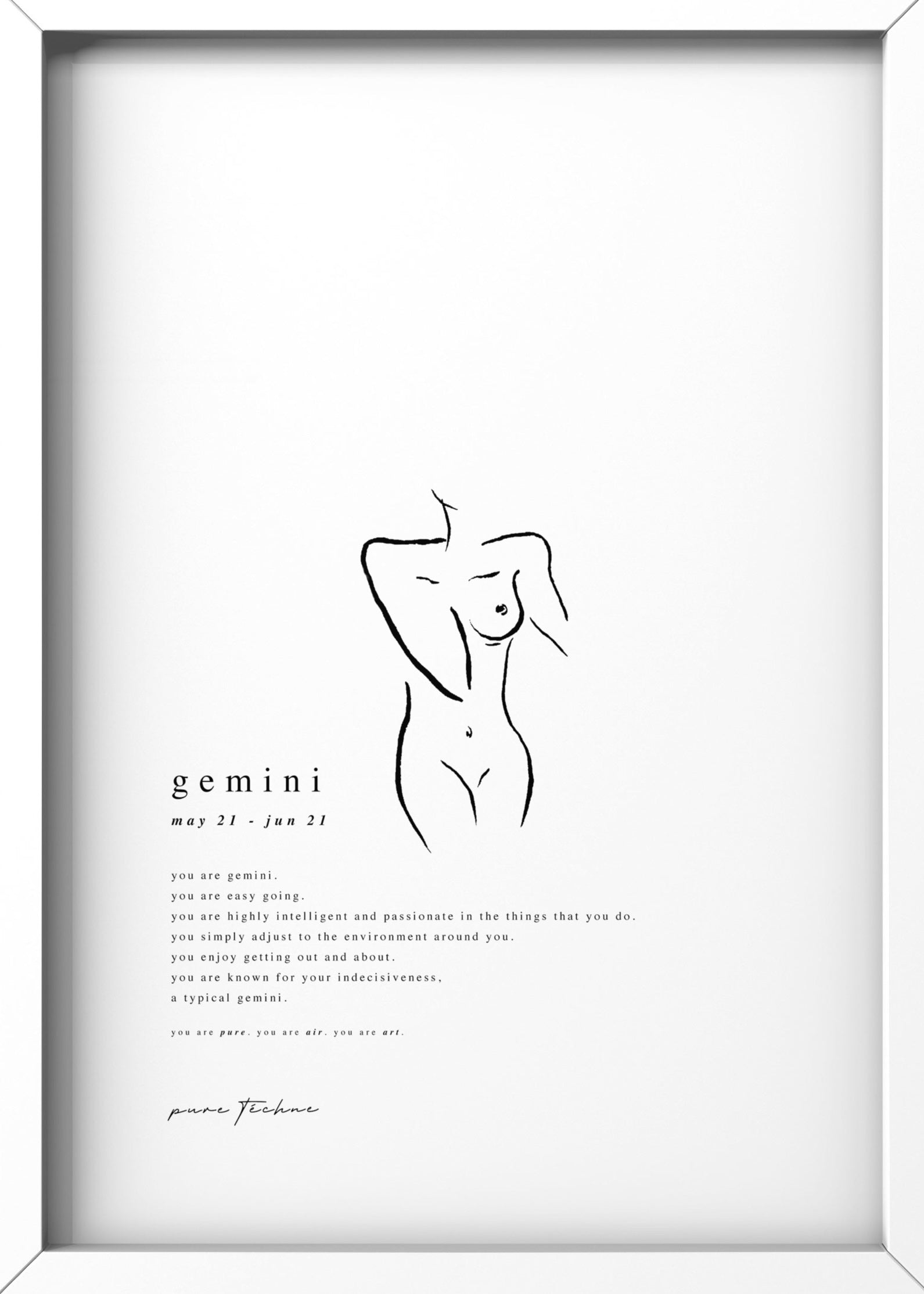 gemini zodiac print with naked body