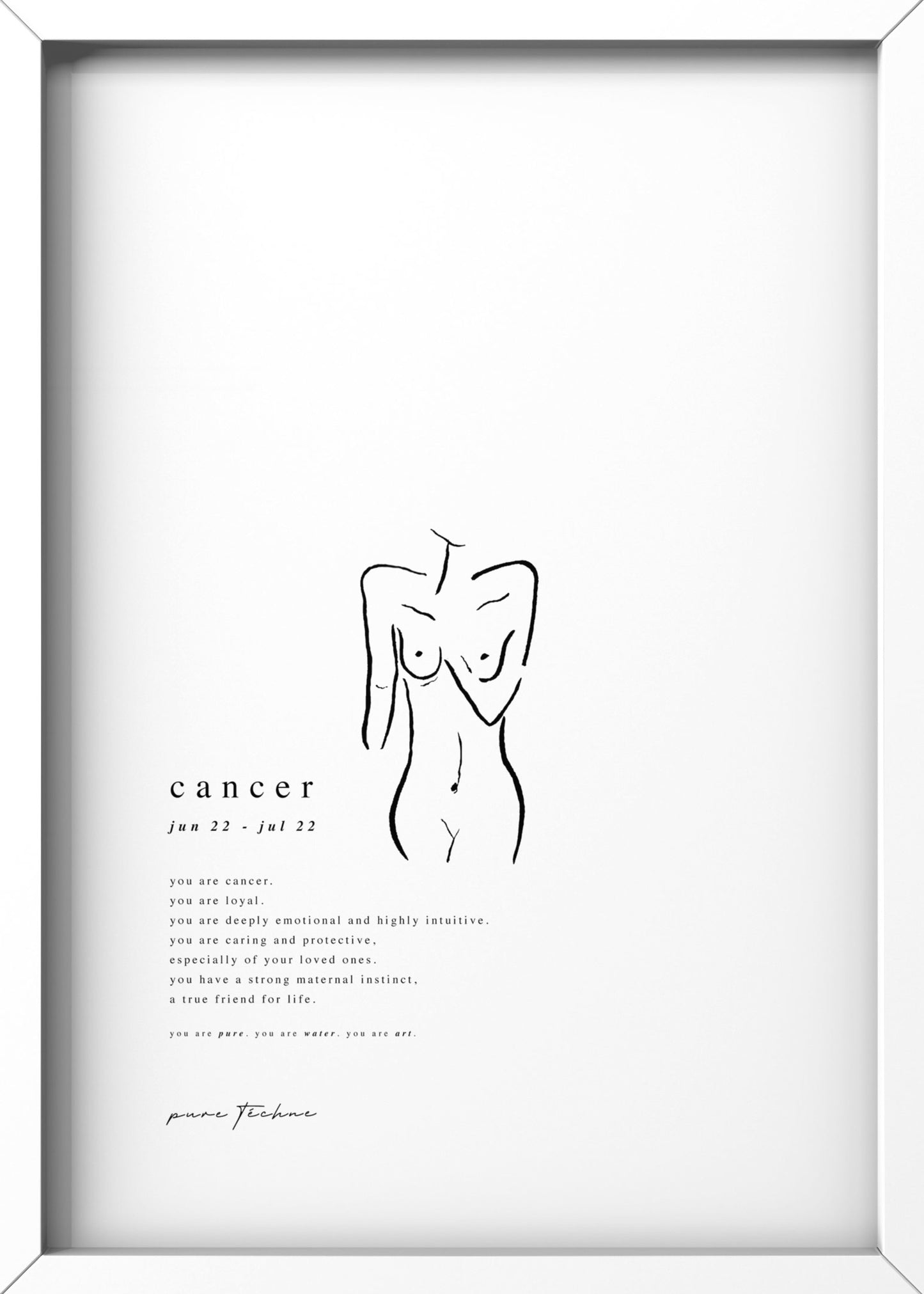 cancer zodiac print with naked body
