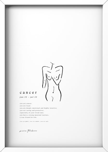 cancer zodiac print with naked body
