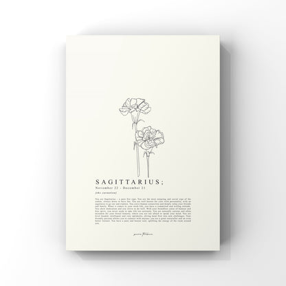 Sagittarius - 'Blooms' Zodiac Print