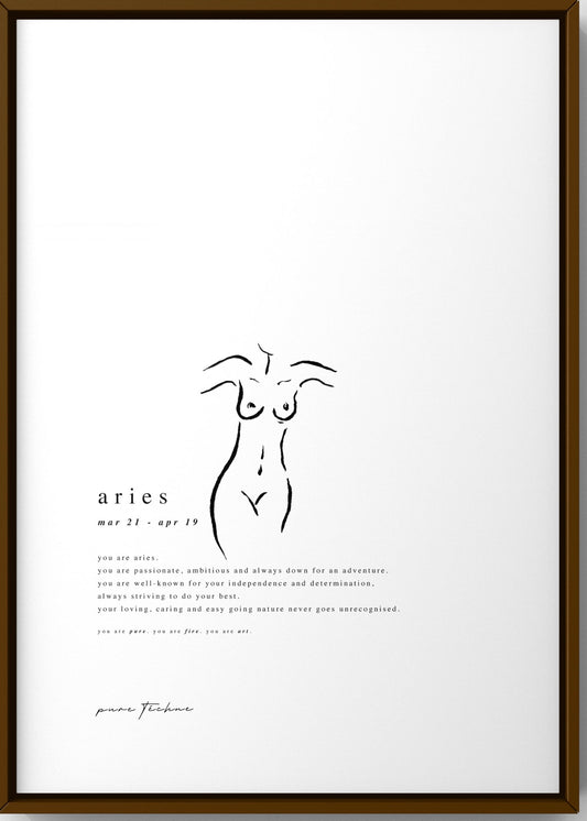 aries zodiac print with naked body