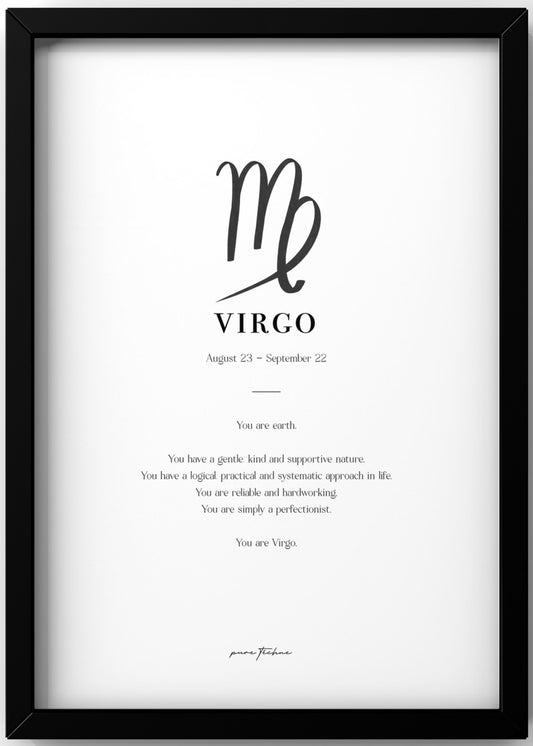 Virgo - 'Symbol' Zodiac Print