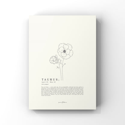 Taurus - 'Blooms' Zodiac Print