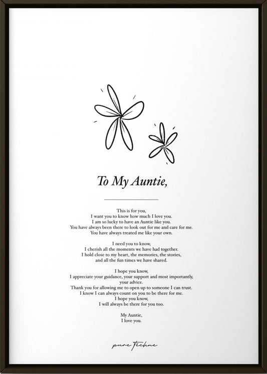 ‘For My Auntie' - A4 Print