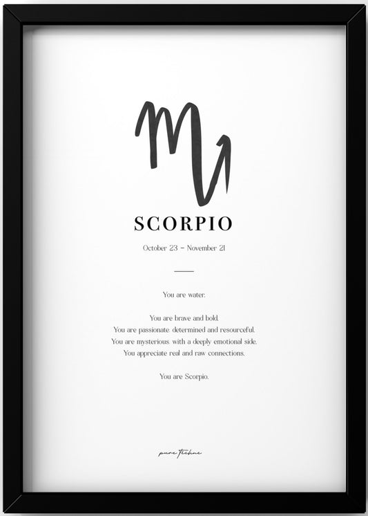 Scorpio - 'Symbol' Zodiac Print