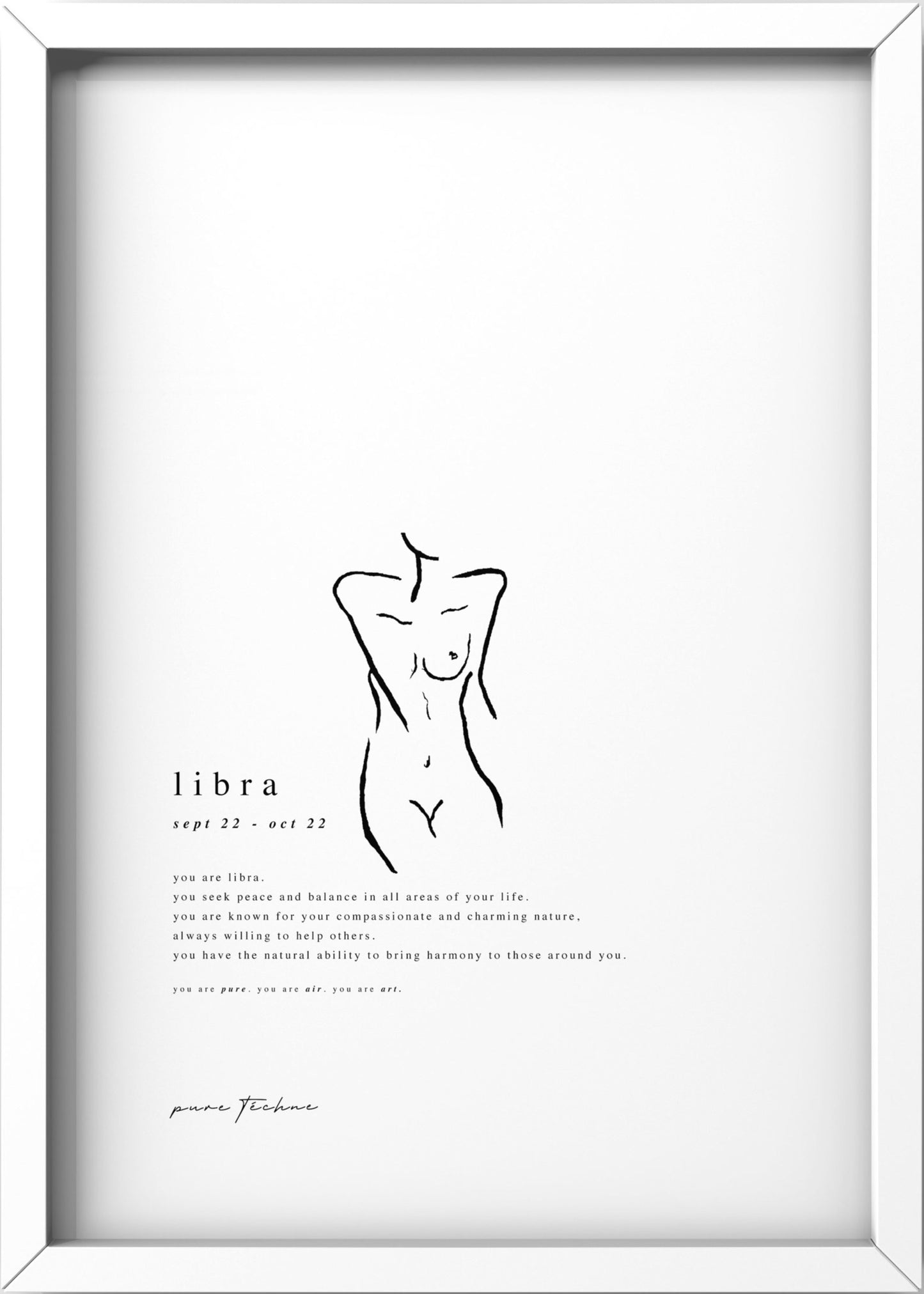 Libra - 'Naked' Zodiac Print