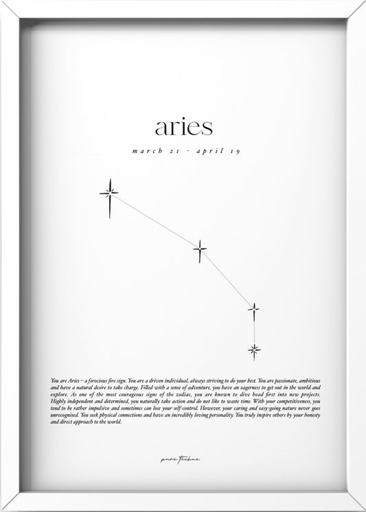 aries zodiac print with star constellation