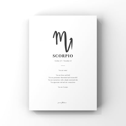 Scorpio - 'Symbol' Zodiac Print