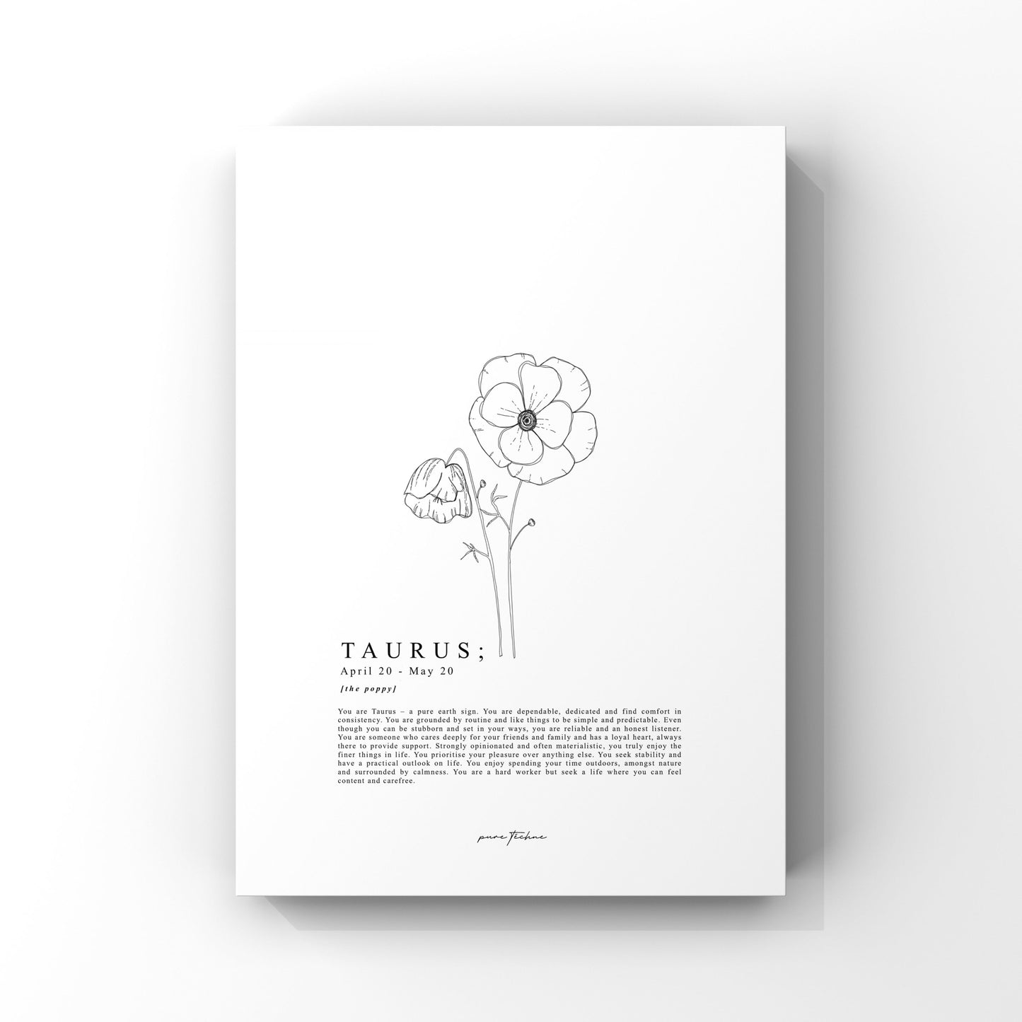 Taurus - 'Blooms' Zodiac Print