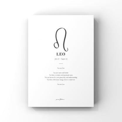 Leo - 'Symbol' Zodiac Print