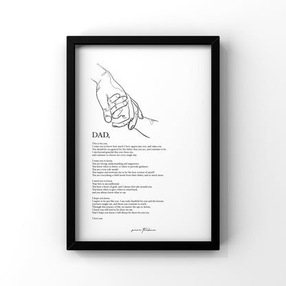 love and appreciation print for dad