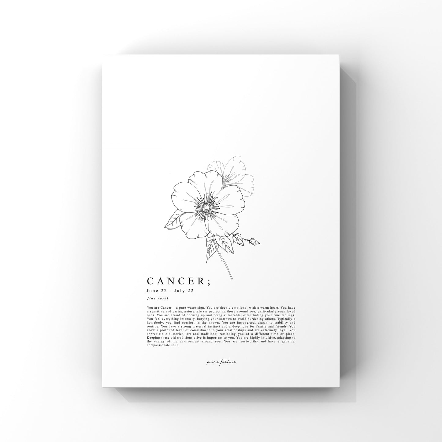 cancer zodiac print with zodiac flower