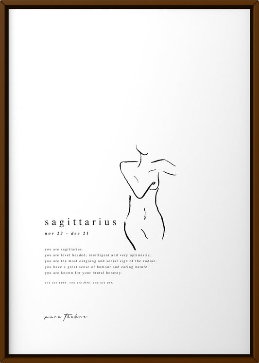 Sagittarius - 'Naked' Zodiac Print