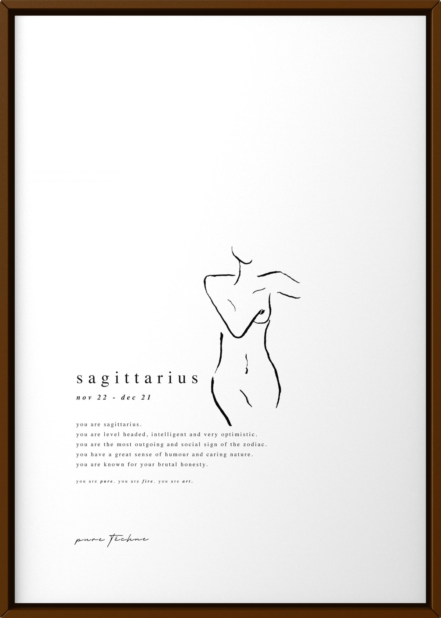 Sagittarius - 'Naked' Zodiac Print