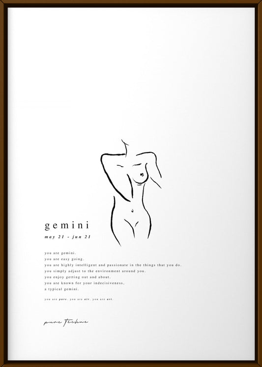 gemini zodiac print with naked body