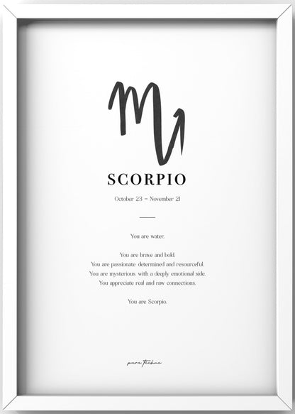 Scorpio - 'Symbol' Zodiac Print